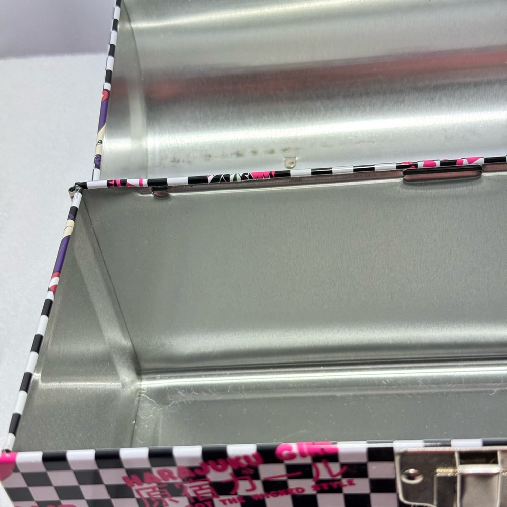 Gwen Stefani Harajuku Girls Limited Edition Checkered Lunch Box Make-up Tin New - Picture 12 of 15